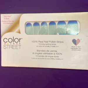 Color street nail strips blue ombré